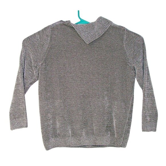 Allison Daley Gray Side Button Collar Pullover Sweater So Soft Elegant Sz Large - Picture 2 of 9
